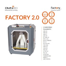 Stampante 3D professionale per l'industria Omni3D Factory 2.0 FDM. Filamenti compatibili