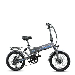 Bicicletta elettrica pieghevole DME CHRISPA 250W pedalata assistita colore grigio