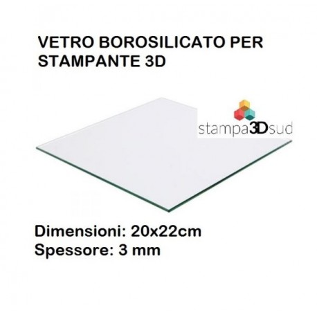 Vetro stampante 3d  20 cm x 22 cm compatibile Prusa